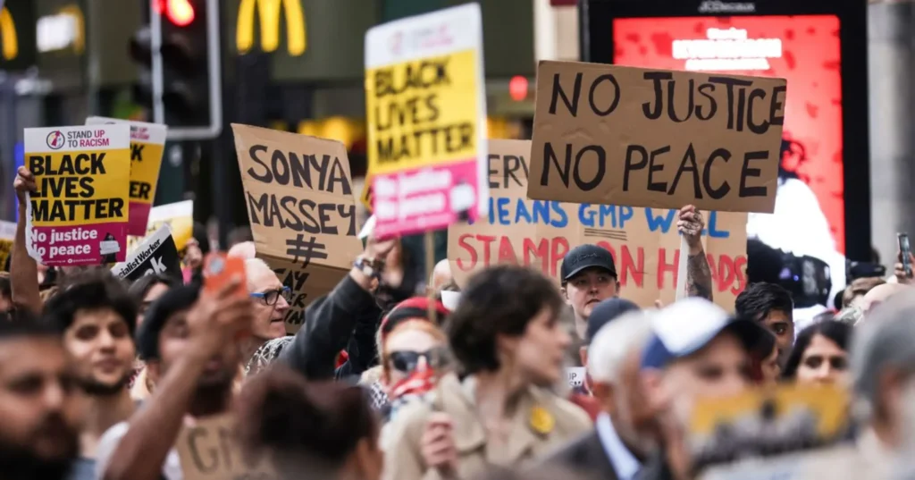 Manchester airport kicking video sparks widespread protests